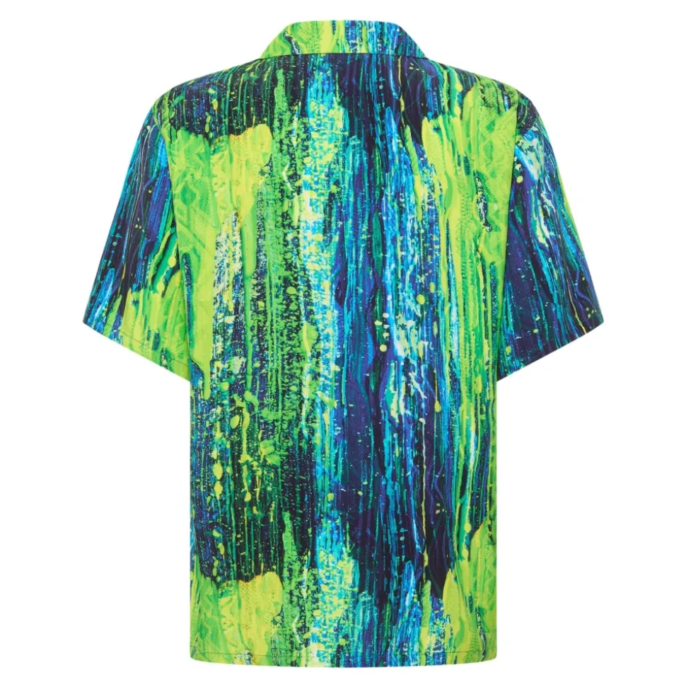 Abstract Drip-Print Short Sleeve Shirt