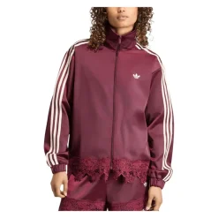 adidas Satin Lace Firebird Loose Track Top W "Maroon" (LD1804)
