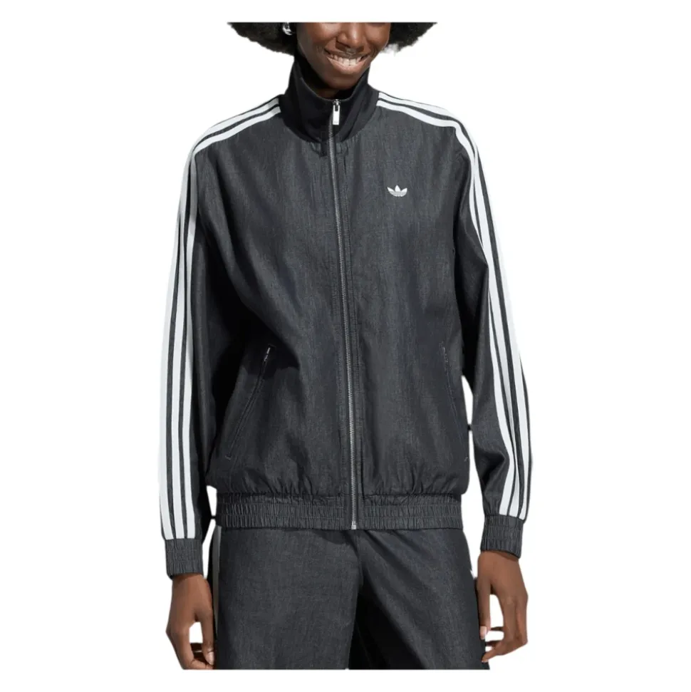 adidas Summer Glow Light Denim Firebird Track Top W "Medium Black Denim" (KW8758)