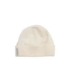 Bawełniana czapka beanie z wywijanym mankietem i detalem z logo
