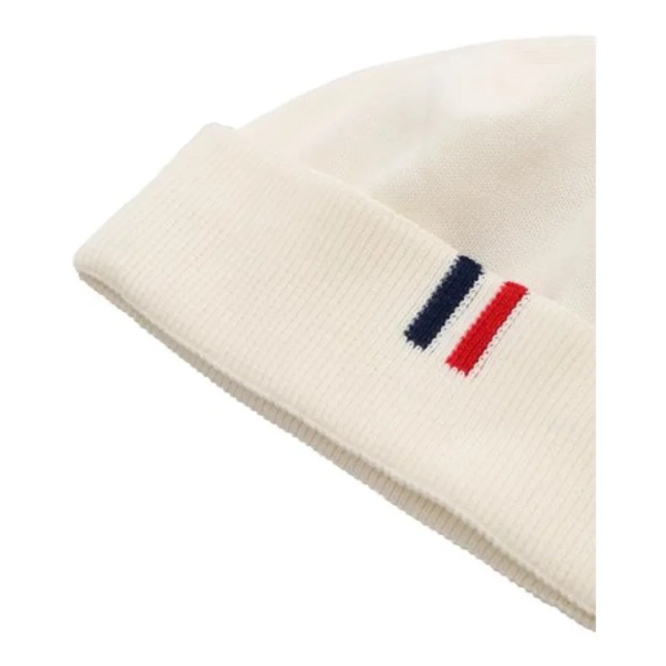 Bawełniana czapka beanie z wywijanym mankietem i detalem z logo
