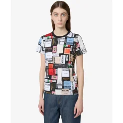 Bawełniany T-shirt z dżerseju z nadrukiem