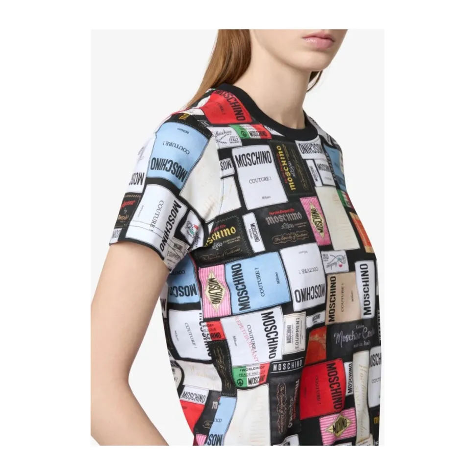 Bawełniany T-shirt z dżerseju z nadrukiem