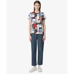 Bawełniany T-shirt z dżerseju z nadrukiem