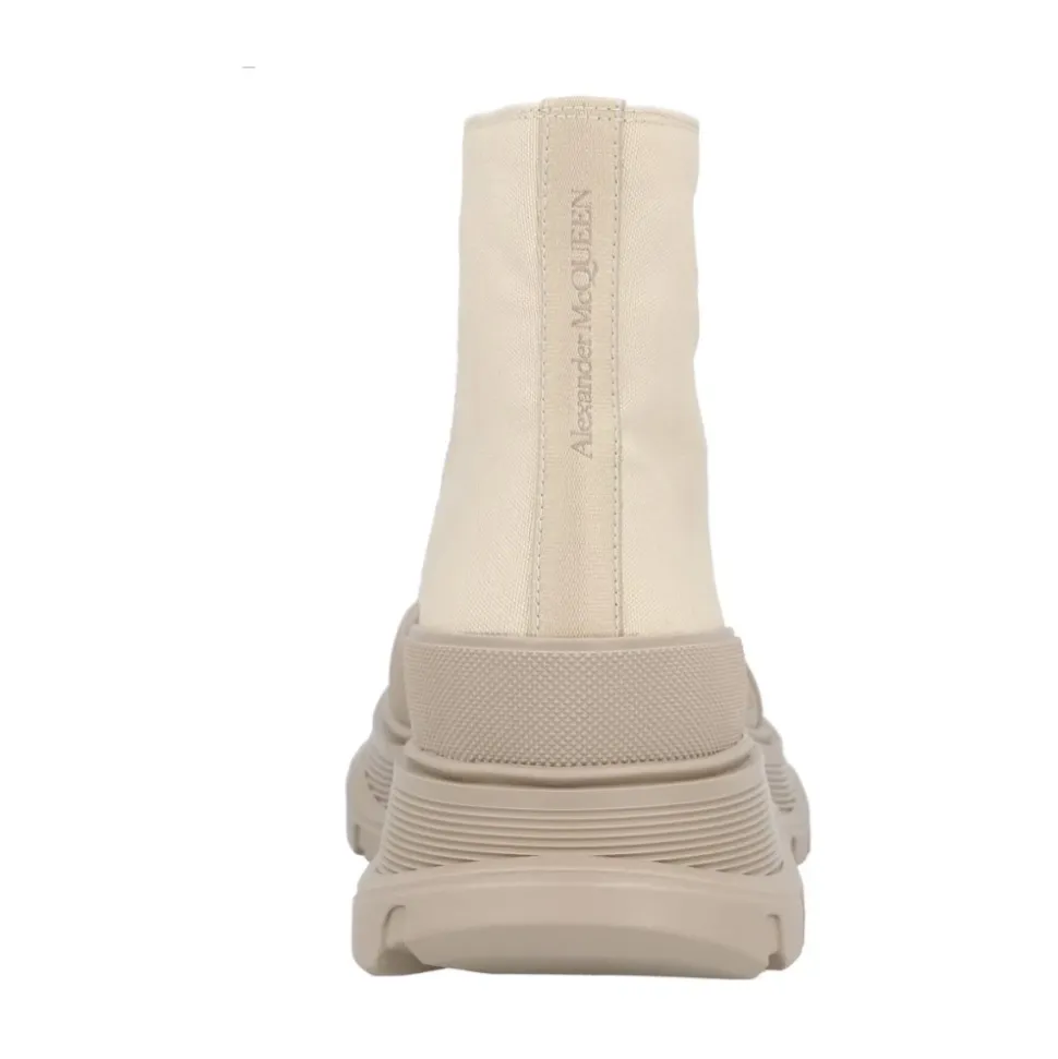 Beige LaceUp Platform Buty