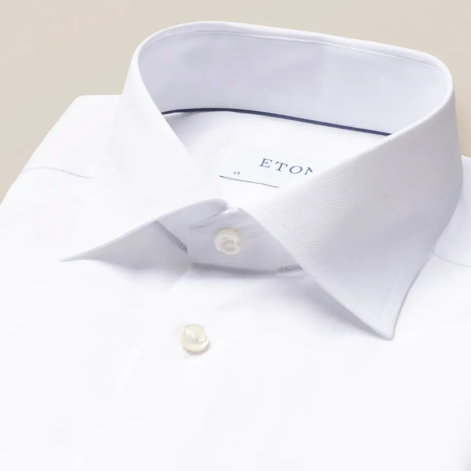 Biała Koszula Slim Fit z Twillu
