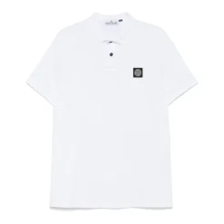 Biała Koszulka Polo Slim-Fit z Logo Patch