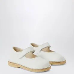 Białe Baletki Buty Płaskie