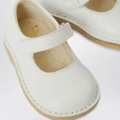Białe Baletki Buty Płaskie