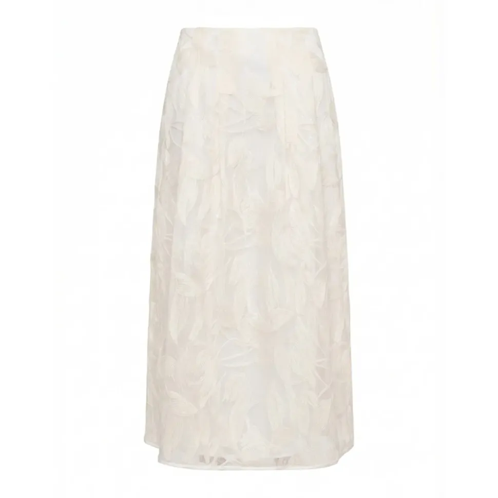 Bimaterial Midi Skirt
