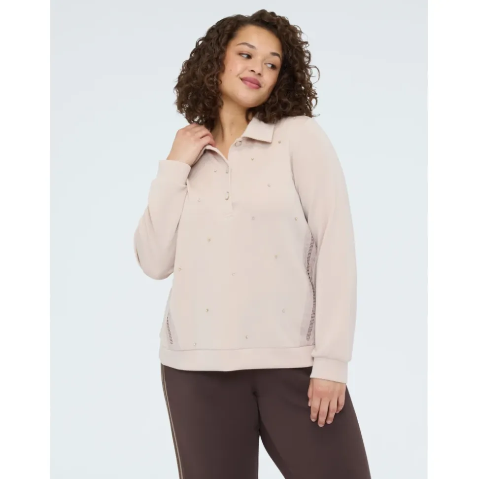 Bluza polo z świecącymi aplikacjami
