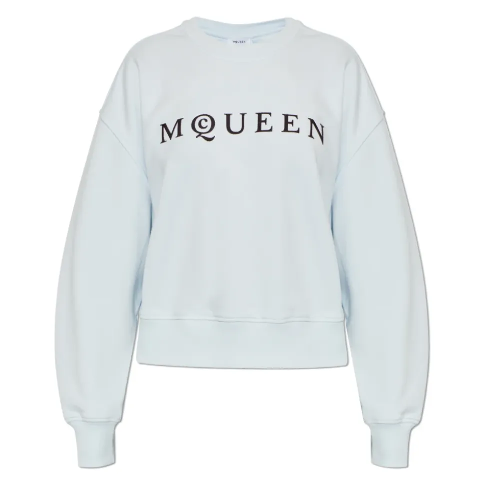 Bluza z Logo z Aksamitnym Wykończeniem