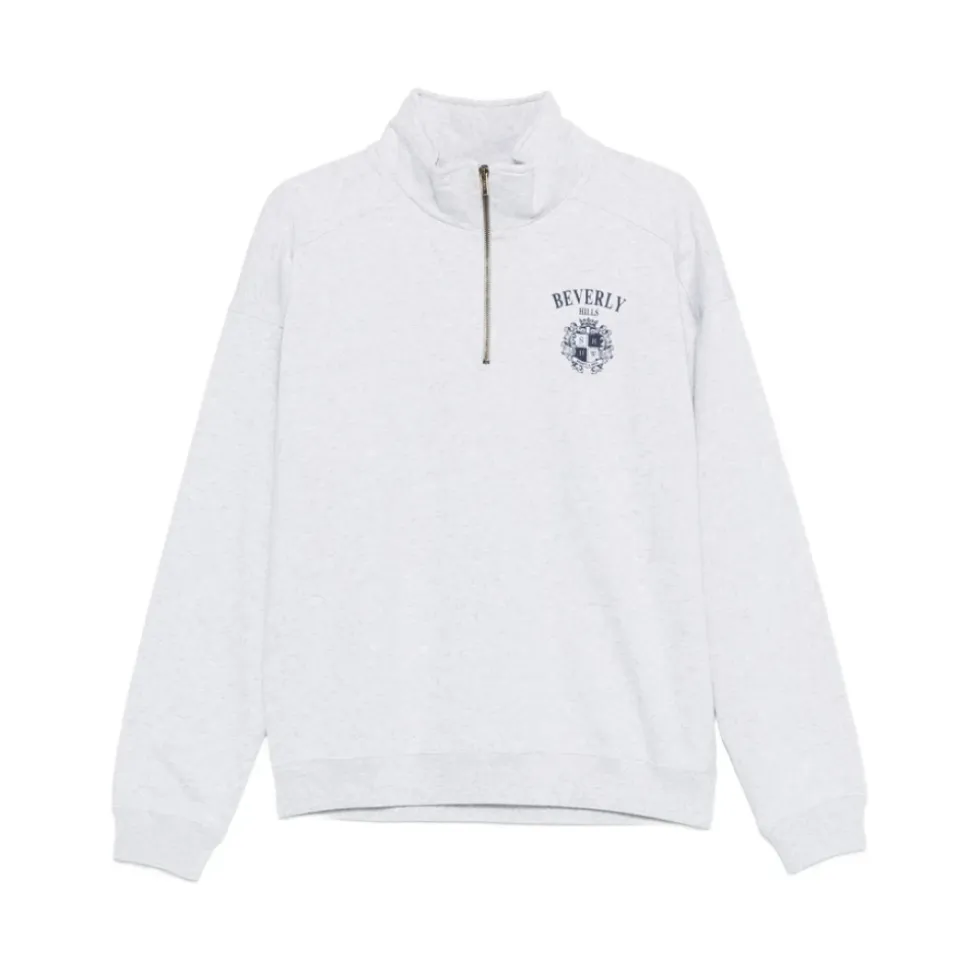 Bluza z nadrukiem zapinana na krótki zamek