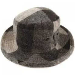 Brązowa melanżowa czapka beanie z dzianiny