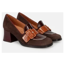 Brązowe skórzane buty na obcasie w stylu lat 70.