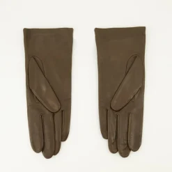 Brązowe Skórzane Rękawiczki Model Unisex