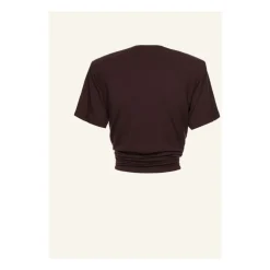 Brązowy T-shirt z elastanem