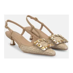 Buty z rafii typu Slingback