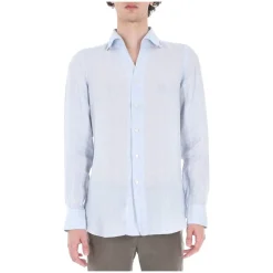 Camicia sartoriale Ustica in puro lino open collar