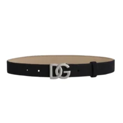 Canvas and Calfskin Logo Belt