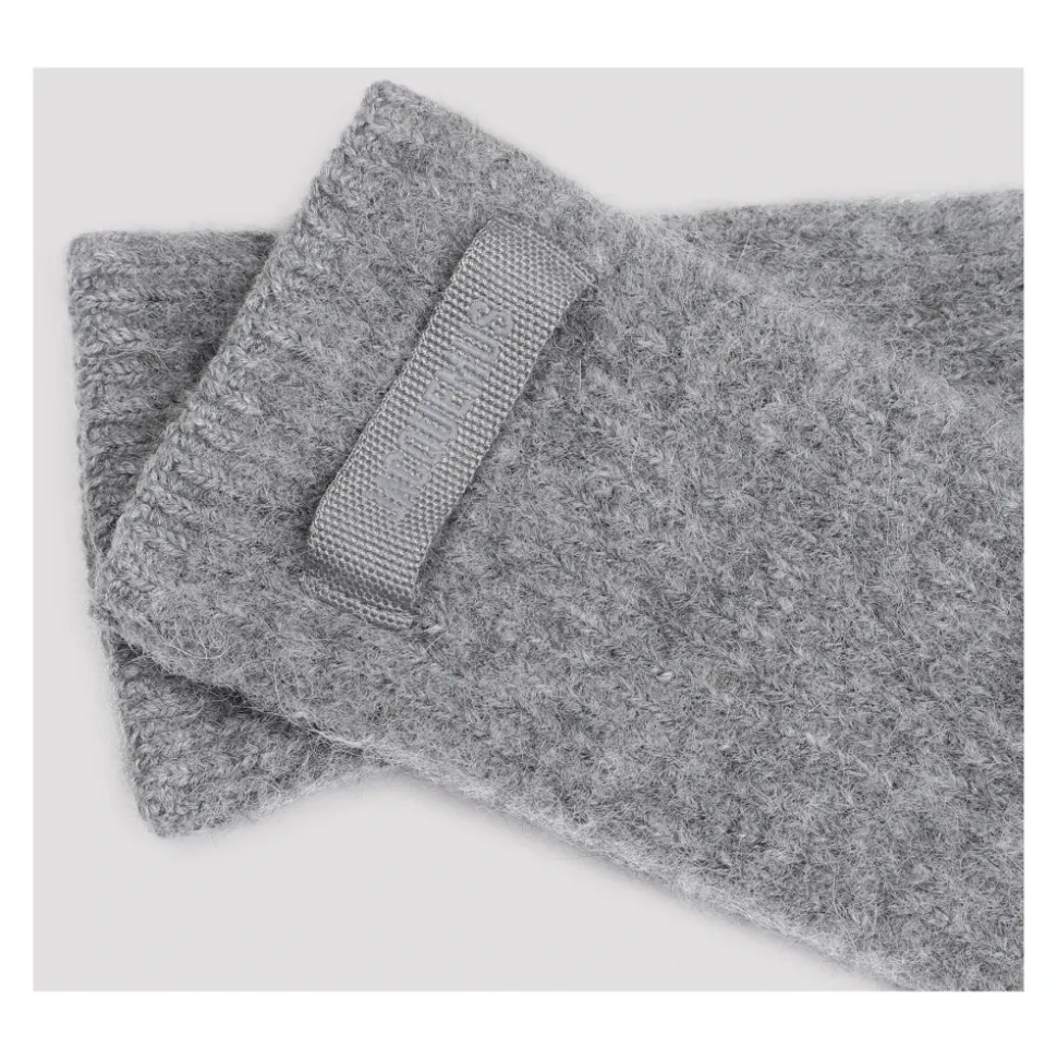Ciemnoszare Rękawiczki Les Gants Gros Grain z Wełny Alpaki