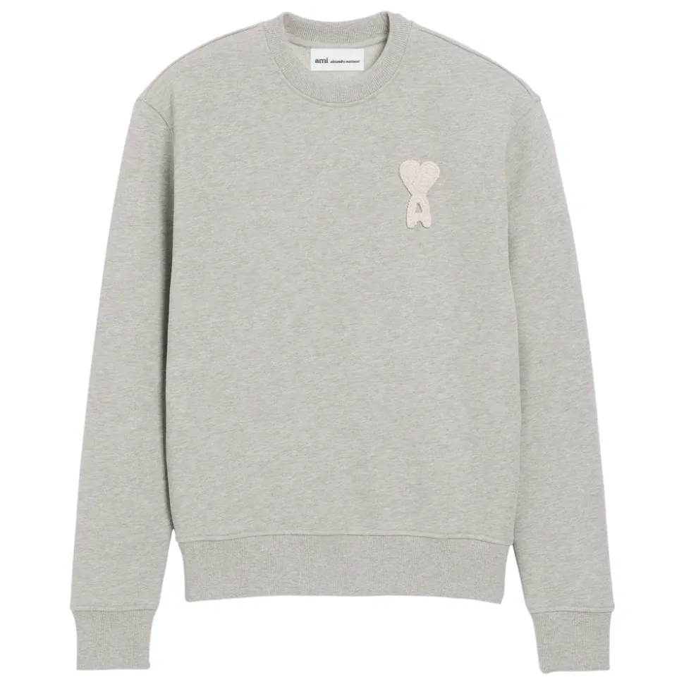 Crewneck Klasyczny Krój z Dzianinową Naszywką Ami de Coeur