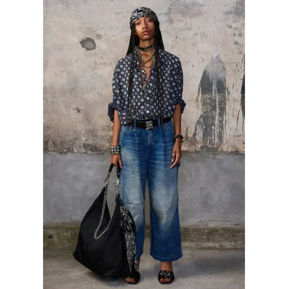 Cropped Wide Leg Carpenter Jean
