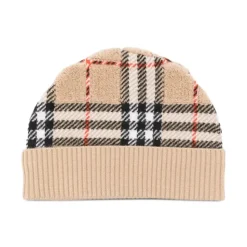 Czapka Beanie w Kratę Styl Ręcznikowy