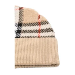 Czapka Beanie w Kratę Styl Ręcznikowy