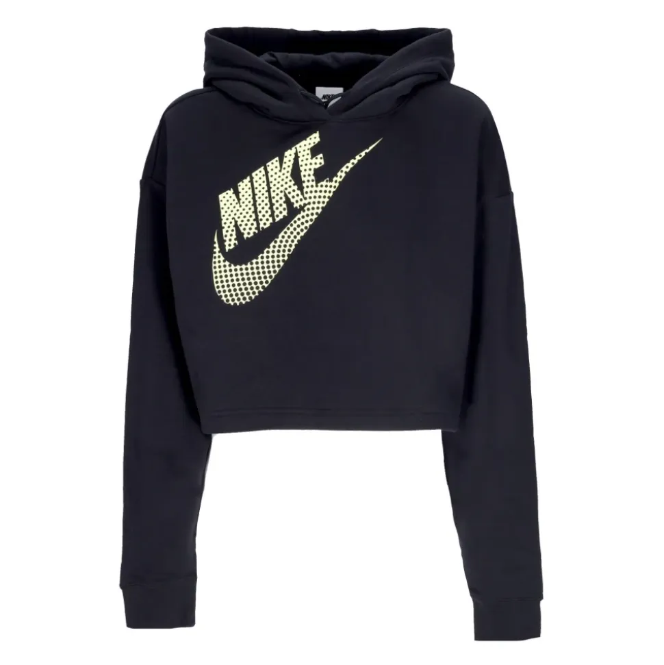 Czarna Crop Hoodie Odzież sportowa Polar