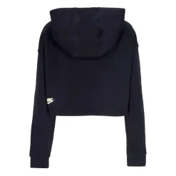 Czarna Crop Hoodie Odzież sportowa Polar