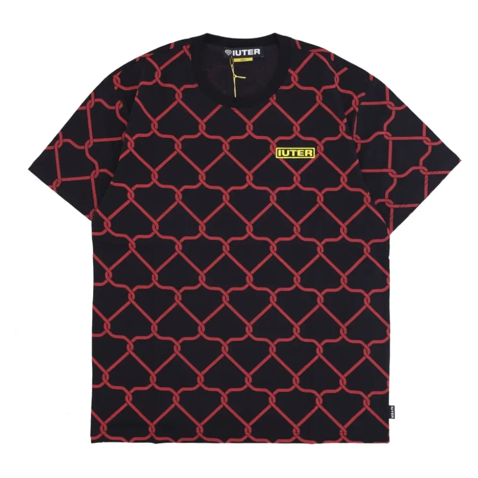 Czarna Net Tee Krótki Rękaw T-shirt