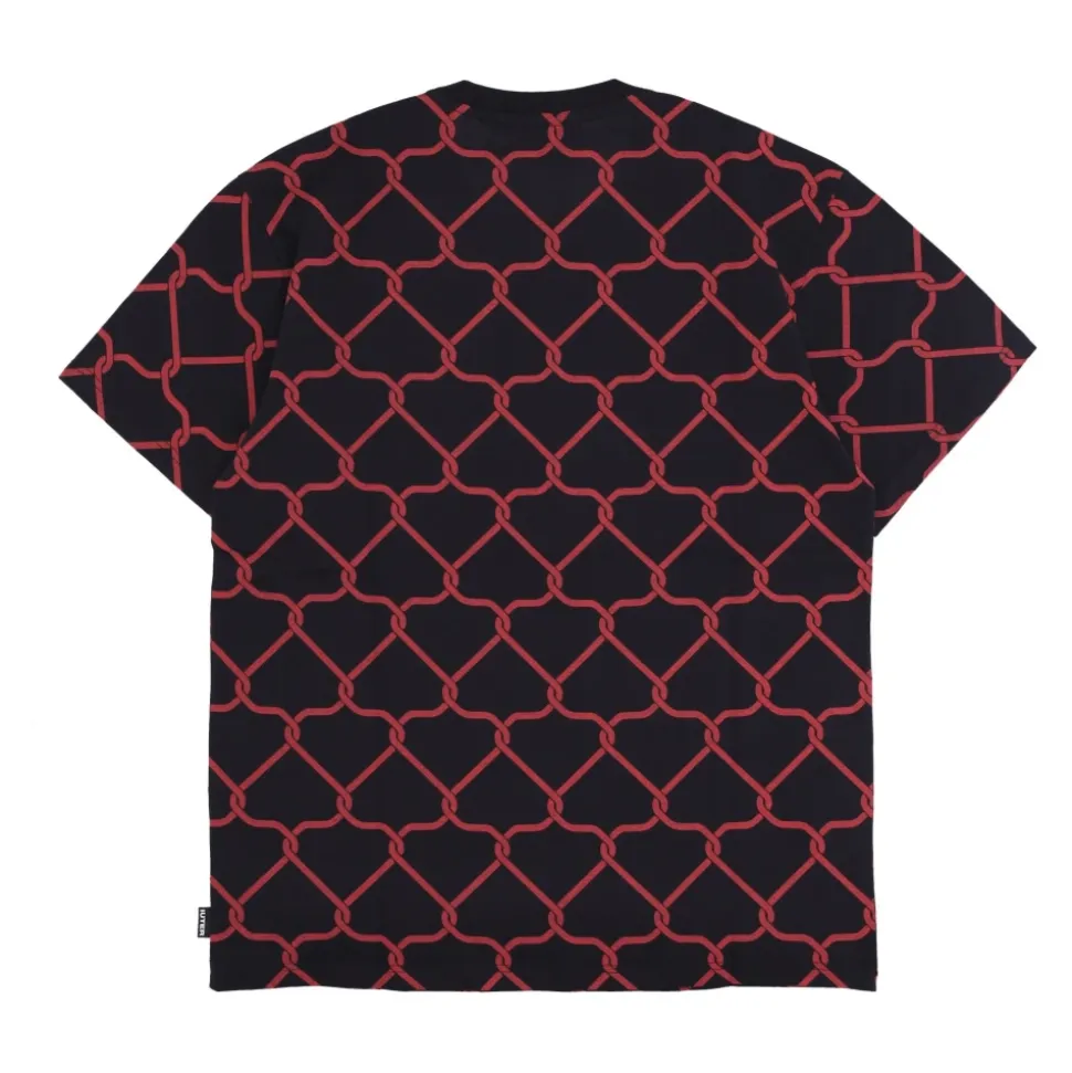 Czarna Net Tee Krótki Rękaw T-shirt
