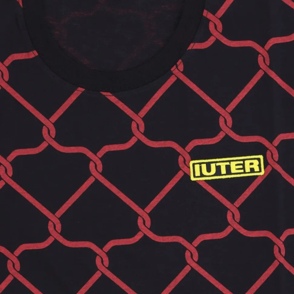 Czarna Net Tee Krótki Rękaw T-shirt
