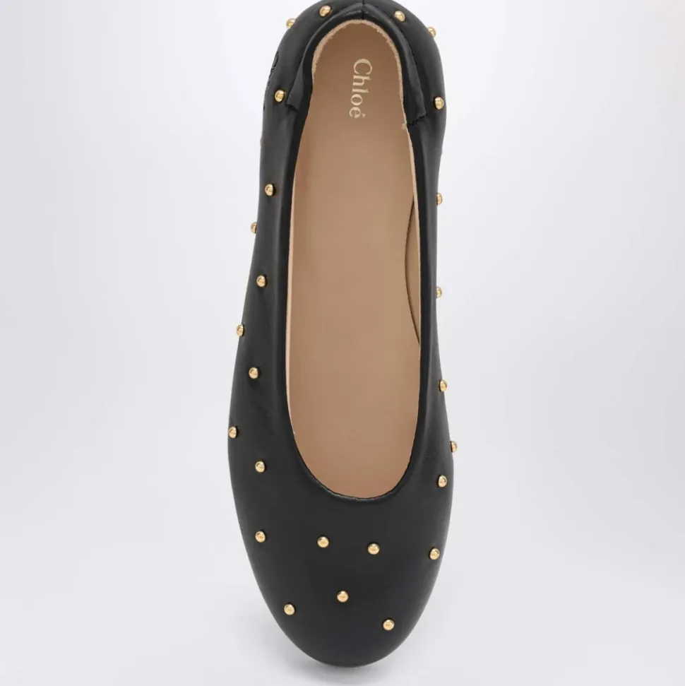 Czarne Baletki Buty Płaskie
