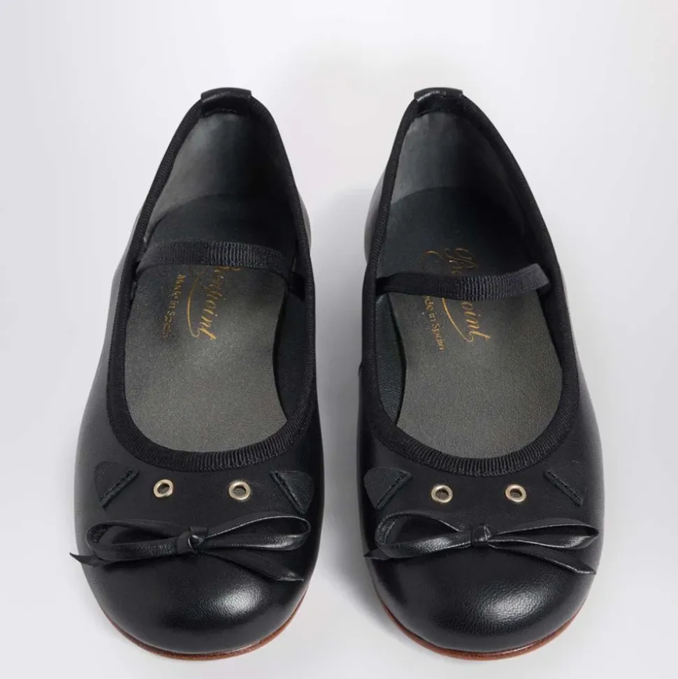 Czarne Baletki Buty Płaskie