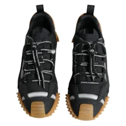 Czarne Brązowe Sneakersy NS1 Gumowa Podeszwa