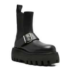 Czarne Buty z Jedwabiu i Nylonu