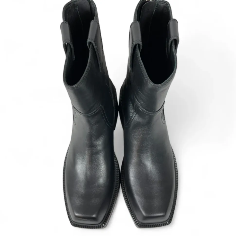 Czarne Cowboy Buty Western Skóra