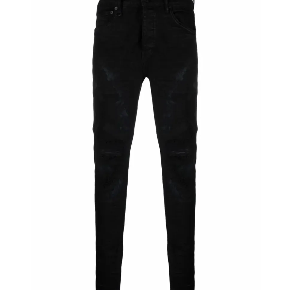 Czarne Dżinsy Skinny dla Mężczyzn
