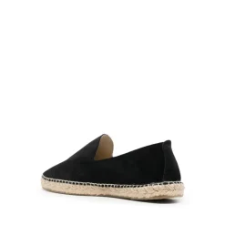 Czarne Espadryle Zamszowe Slip-On Buty