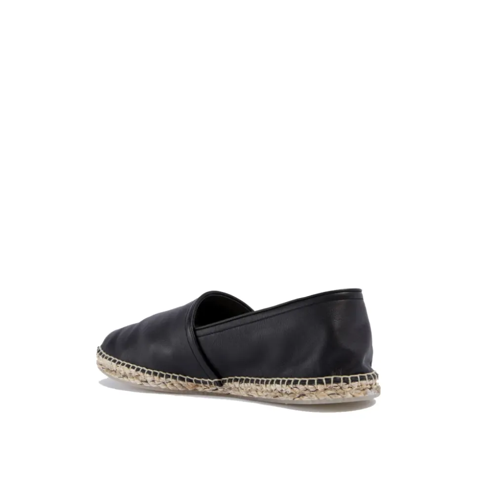 Czarne Gancini Logo Espadryle