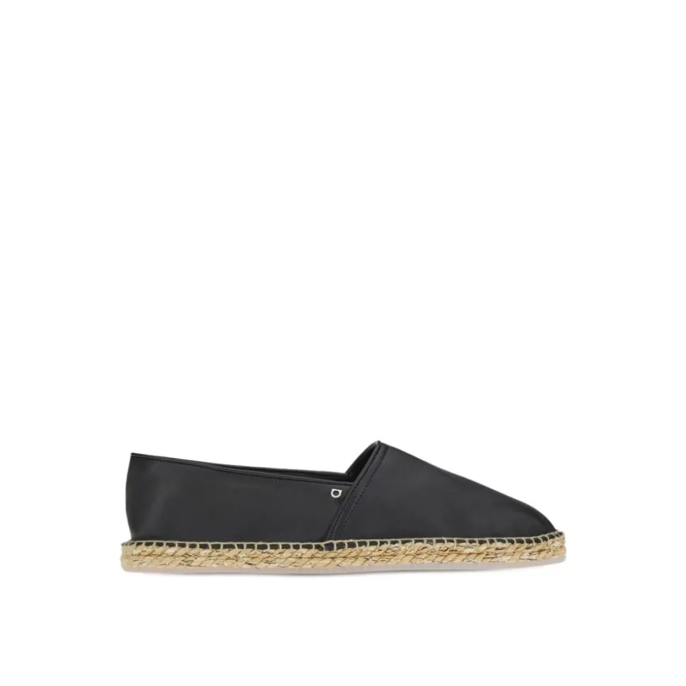 Czarne Gancini Logo Espadryle