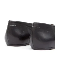 Czarne płaskie buty skórzane