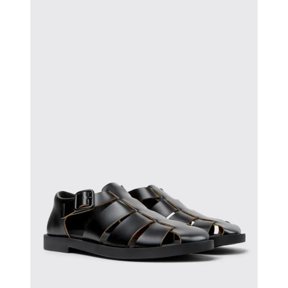 Czarne sandały rybackie styl casual