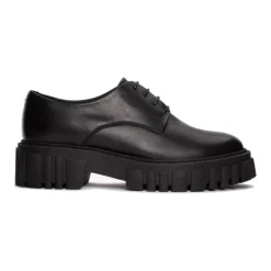 Czarne skórzane buty sznurowane