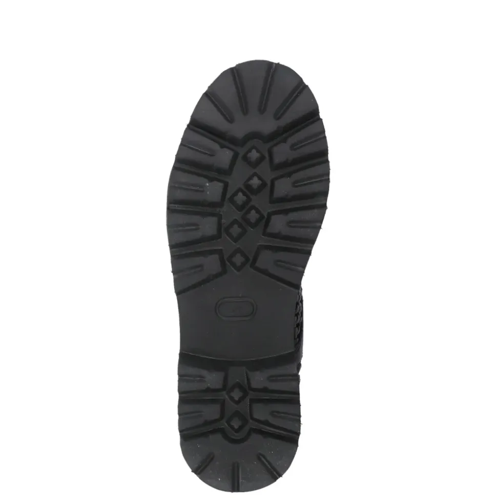Czarne Skórzane Buty z Tkanej Legginsy