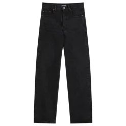 Czarne Straight Jeansy dla Kobiet