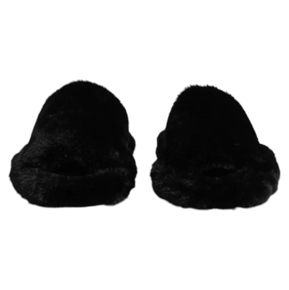 Czarne Welurowe Chodaki Kapcie Buty