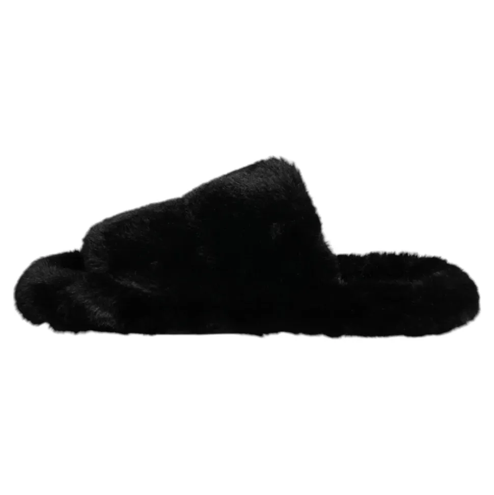 Czarne Welurowe Chodaki Kapcie Buty